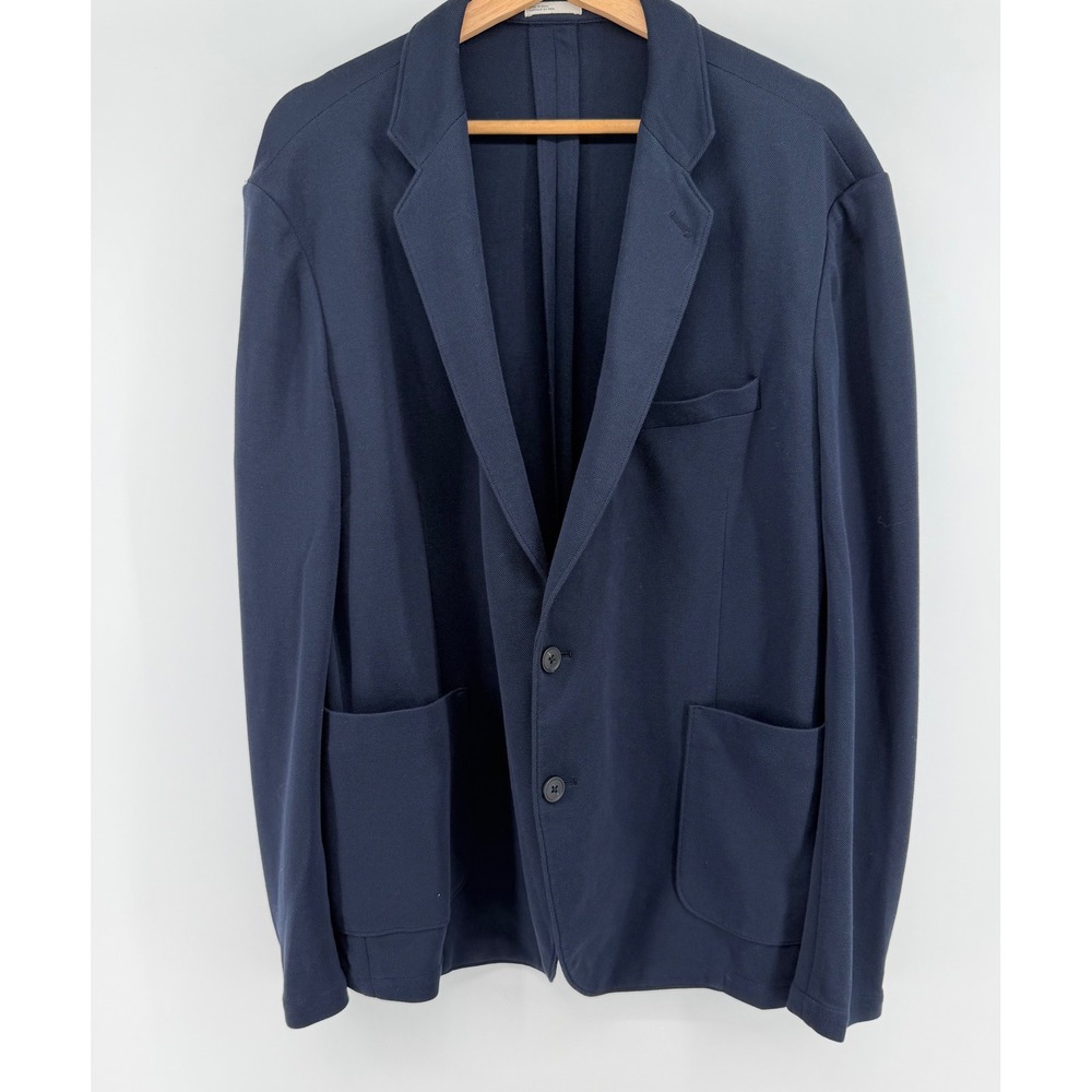 Nordstrom Rack Mens Navy Blue Unlined Knit Blazer Jacket XL Rayon Blend Business